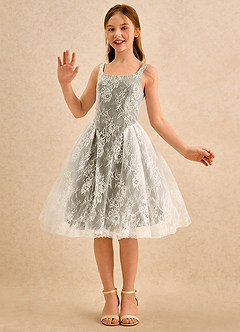 Azazie Cubbie Girls Formal Flower Girl Klänningar Klä A-Line i Spets image5