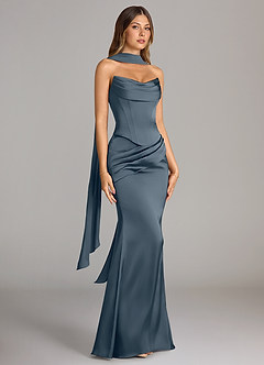 Azazie Sorrel Bridesmaid Dresses Twilight Mermaid Strapless Stretch Satin Convertible Dress image3