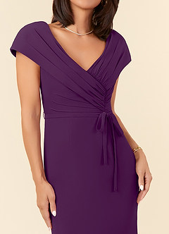 Azazie Bailora Mother of the Bride Dresses Grape Mermaid Ruched Chiffon Dress image4