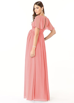 Azazie Verna Abiti da damigella d'onore premaman Abito A-Line Increspato con Scollo a V Chiffon Floor-Length image4