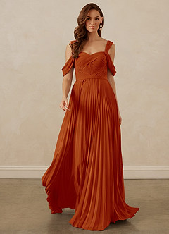 Christian Siriano Bridal for Azazie 1013 Bridesmaid Dresses Paprika A-Line Off the Shoulder Chiffon Dress image9