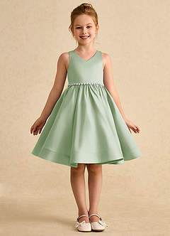 Azazie Julietta vestidos de niña de las flores Vestido de Salvia Polvorienta de Tul de Princesa con Convertible image9