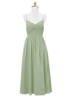 Azazie Zeya Junior Dusty Sage A-Line Chiffon Dress image7