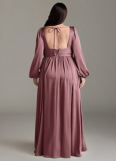 Azazie Norah Brautjungfernkleider A-Linie Stretch-Satin Kleid Vintage Mauve image8