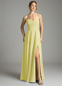 Azazie Ayla Abiti da Damigella Abito A-Line in Chiffon Scollo a Cuore Sorbetto Al Limone image5