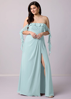 Barbie ♥ Azazie Bridesmaid Dresses Mist A-Line Off the Shoulder Chiffon Convertible Dress image10