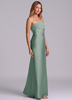 Azazie Ailanie Brudtärnklänningar Klä av Tubklänning i Stretch Satin Axelbandslös Silversalvia image4