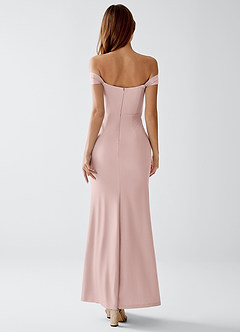 Crala Powder Pink Stretch Knit Maxi Dress image2