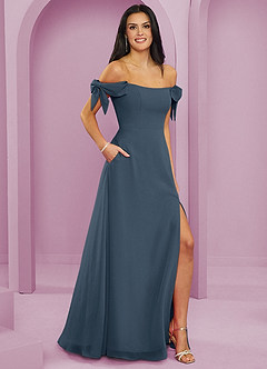 Barbie ♥ Azazie Bridesmaid Dresses Neptune A-Line Off the Shoulder Chiffon Convertible Dress image4