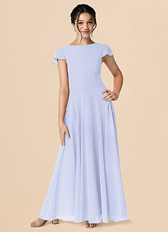 Azazie Payton Lavender A-Line Bow Chiffon Dress image1