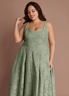 Amalie Pistachio A-line Midi Dress image6