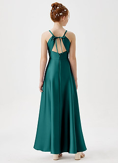 Azazie Avelina Junior Linia A Pofałdowany Satyna elastyczna Długość podłogi Młodsza druhna Sukienka image6