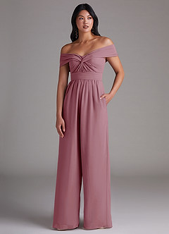 Azazie Lamara Ready to Ship Vintage Mauve Chiffon Bridesmaid