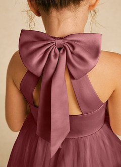 Azazie Dora Flower Girl Dresses Amethyst A-Line Bow Tulle Dress image5
