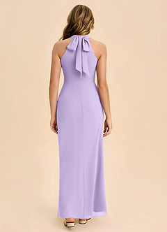 Azazie Doretta Junior Robe Fourreau en Mousseline de soie Plissée Lilas image2