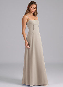 Azazie Valentine Bridesmaid Dresses Frost A-Line Corset Chiffon Dress image5