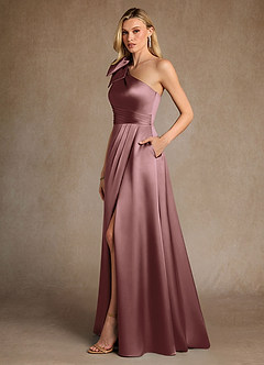 Azazie Easton Kleider für die Brautmutter A-Linie One-Shoulder Stretch-Satin Kleid Vintage Mauve image2