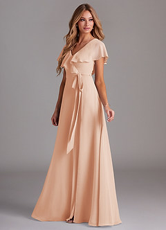 Azazie Lainey Bridesmaid Dresses English Rose A-Line with Pockets Chiffon Dress image5