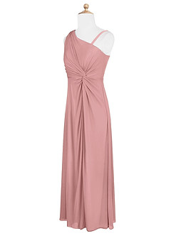 Azazie Brooke Junior Dusty Rose A-Line Pleated Mesh Dress image7