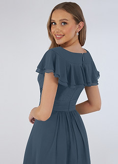 Azazie Hadley Kleider zum Anprobieren zu Hause A-Linie Plissee Chiffon Knielang Kleider image7