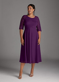 Azazie Gracelyn Kleider für die Brautmutter A-Linie Spitze Kleid Traube image3
