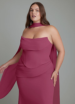 Azazie Sorrel Bridesmaid Dresses Mulberry Mermaid Corset Chiffon Dress image11