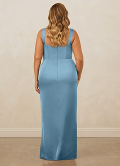 Christian Siriano Bridal for Azazie 1017 Bridesmaid Dresses Steel Blue Sheath Sweetheart Neckline Stretch Satin Dress image11