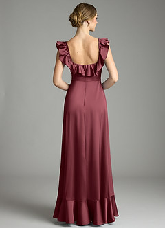 Azazie Lyra Vestidos de damas de honor Vestido de Merlot de Satén Elástico de Corte en A Convertible con Vestidos sin tirantes image8