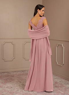 Azazie Amethyst Mother of the Bride Dresses Dusty Rose A-Line V-Neck Sequins Chiffon Dress image2