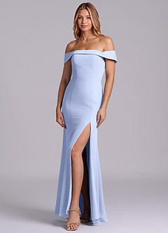 Azazie Luciana Robes de demoiselle d'honneur Robe Fourreau Convertible en Mousseline de soie Épaule décolletée Eis image3