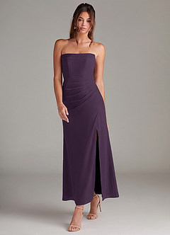 Azazie Leonis Bridesmaid Dresses Plum Mermaid Strapless Chiffon Convertible Dress image7