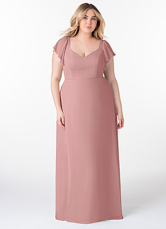 Azazie Syenna Bridesmaid Dresses Dusty Rose A-Line Ruched Chiffon Dress image6