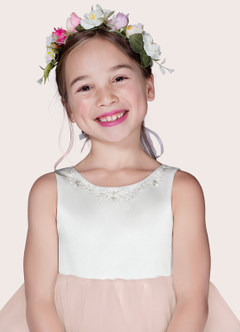 Azazie Redondo Flower Girl Dresses Ball-Gown Embroidered Tulle Knee-Length Dress image3