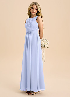 Azazie Skyla Junior A-Linie Plissee Chiffon Kleid Lavendel image1