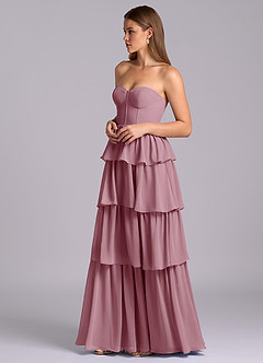 Azazie Faye Bridesmaid Dresses Vintage Mauve A-Line Sweetheart Neckline Chiffon Dress image5