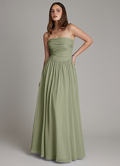 Azazie Andreina Bridesmaid Dresses Pistachio A-Line Pleated Chiffon Dress image1