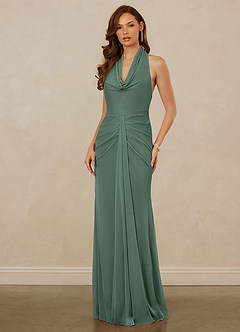 Christian Siriano Bridal for Azazie 1018 Bridesmaid Dresses Eucalyptus Sheath Pleated Mesh Dress image5