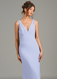 Azazie Leticia Bridesmaid Dresses Lavender Sheath Pleated Chiffon Dress image5