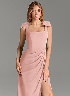 Azazie Adalynn Bridesmaid Dresses Rosette Mermaid Pleated Chiffon Dress image2