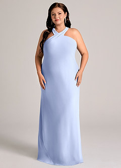 Azazie Doretta Robes de demoiselle d'honneur Robe Sirène en Mousseline de soie Plissée Eis image6