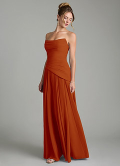 Azazie Gabriela Brautjungfernkleider A-Linie Korsett Chiffon Kleid Paprika image6