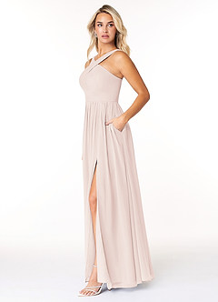 Azazie Elvira Bridesmaid Dresses Rose Petal A-Line Pleated Chiffon Dress image6