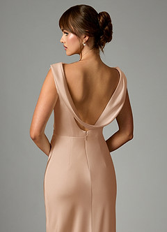 Azazie Kieryn Bridesmaid Dresses English Rose Mermaid Pleated Stretch Satin Dress image2