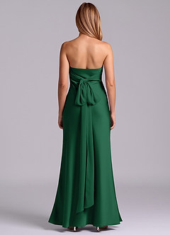 Azazie Ailanie Brudtärnklänningar Klä av Tubklänning i Stretch Satin Axelbandslös Mörkgrön image7