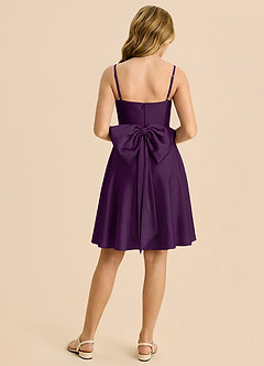 Azazie Bear Junior Grape A-Line Sweetheart Neckline Stretch Satin Dress image2