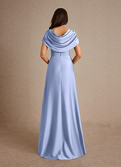 Azazie Branford Mother of the Bride Dresses Ice A-Line Pleated Stretch Satin Dress image3