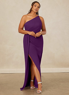 Christian Siriano Bridal for Azazie 1003 Brautjungfernkleider Etui One-Shoulder Chiffon Kleid Traube image8