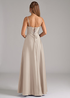 Azazie Valentine Robes de demoiselle d'honneur Robe Trapèze en Satin extensible Corset Givre image5