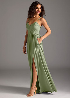 Azazie Alia Robes à essayer chez vous Robe Trapèze en Satin extensible Plissé Noir image6