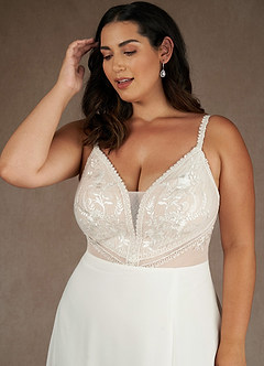 Azazie Moonshine Final Sale Diamond White A-Line Sequins Chiffon Dress image11